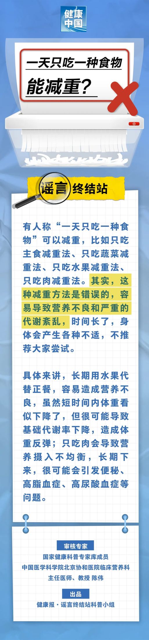 一天只吃一種食物能減重……是真是假？